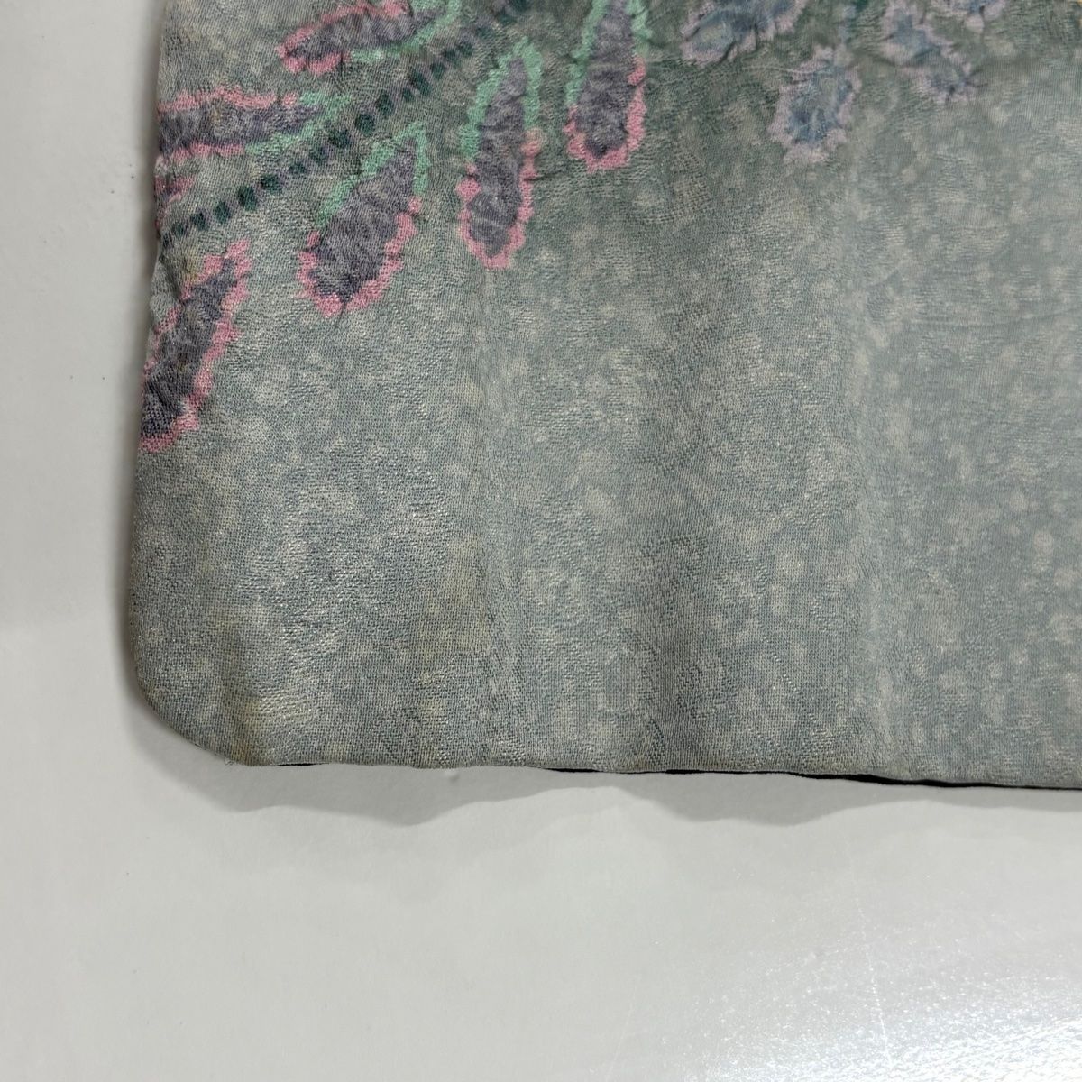 訪問着 身丈166.5cm 裄丈69.5cm L 袷 辻が花 金彩 染め分け 墨色