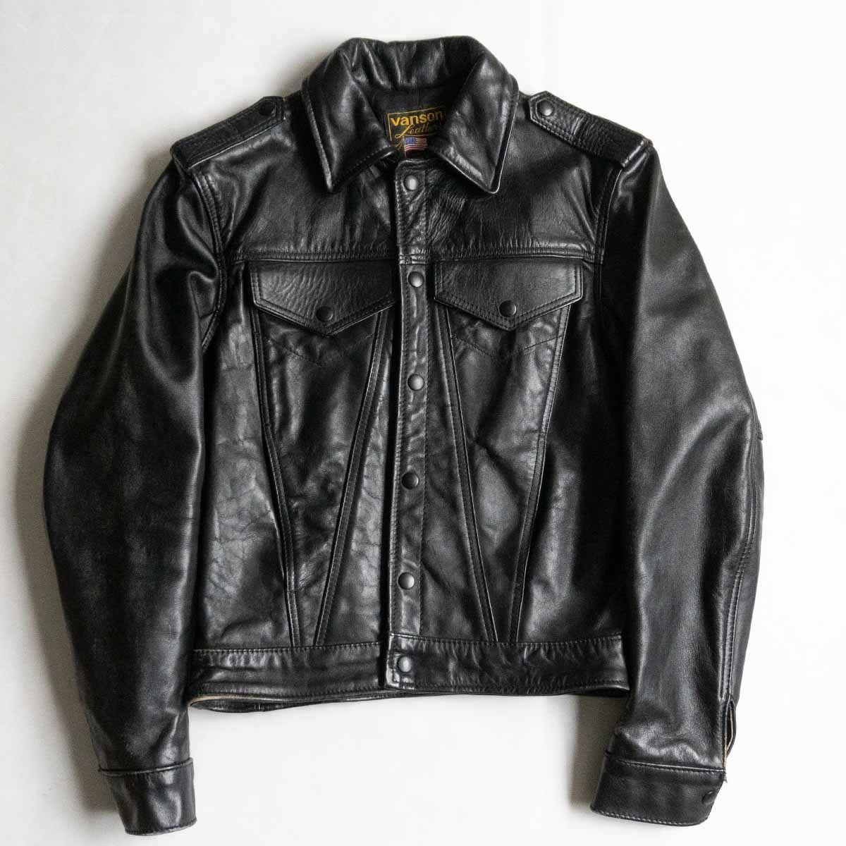 中古・古着通販】VANSON (バンソン) レザージャケット ブラック