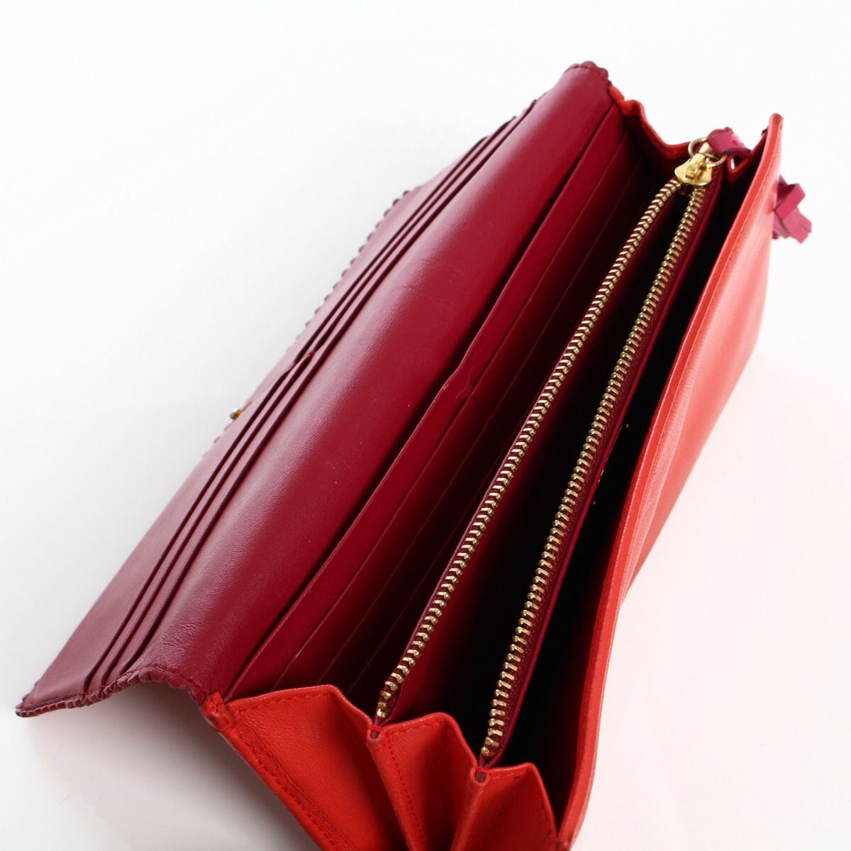 ロエベ】Loewe 長財布 アマソナ レッド 【中古】【鑑定済・正規品保証