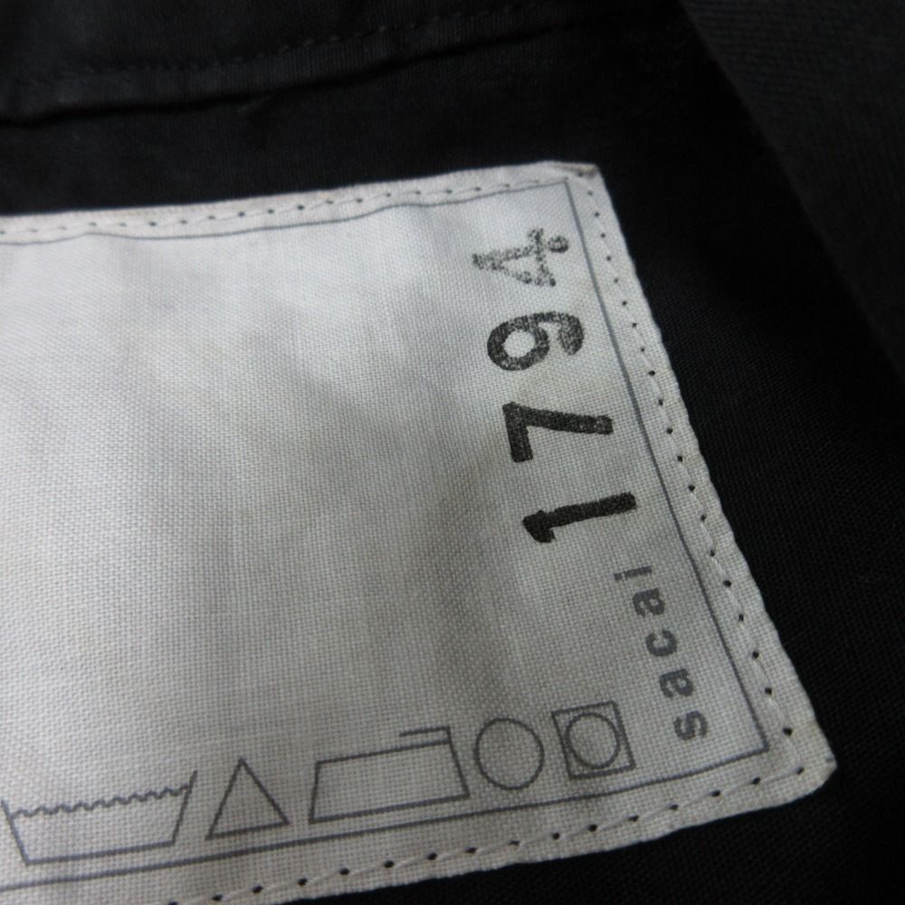 良品 sacai サカイ 刺繍 カーディガンドッキング シアーブラウス