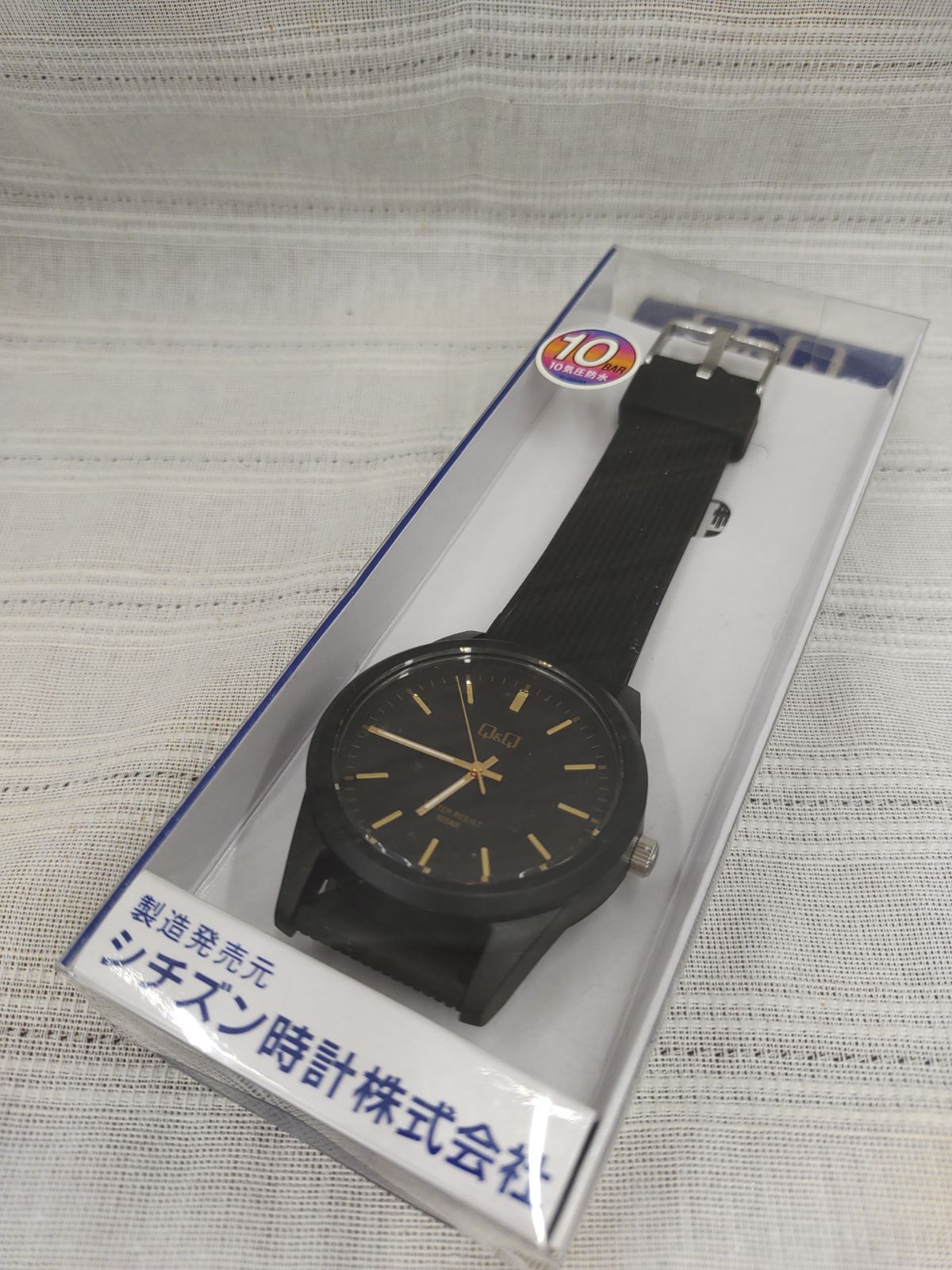 シチズン Qu0026Q] 腕時計 アナログ 防水 ウレタンベルト VS40-005 メンズ ブラック ゴールド W-026 - メルカリ