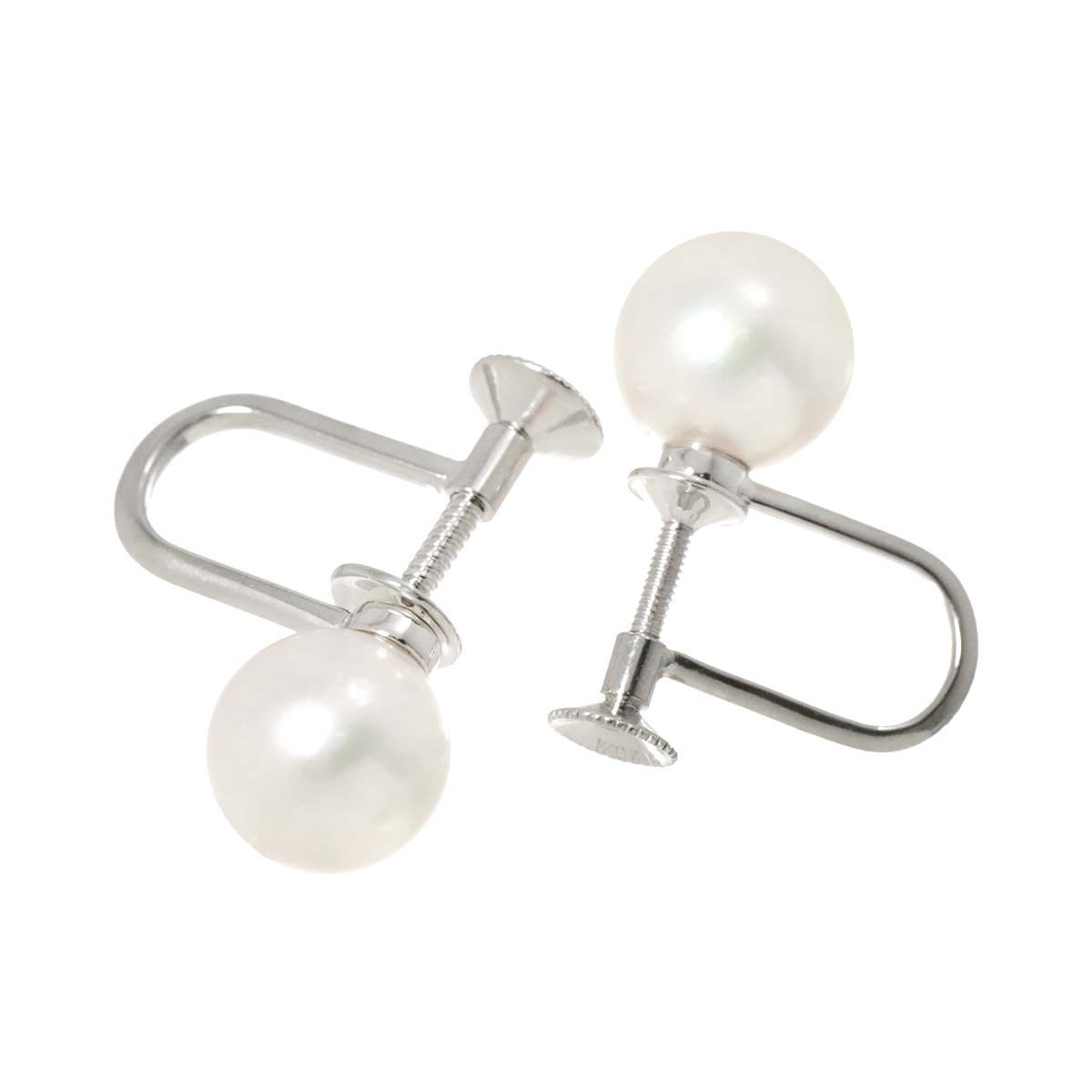 ミキモト MIKIMOTO アコヤ真珠 7.7mm イヤリング K14 WG 585