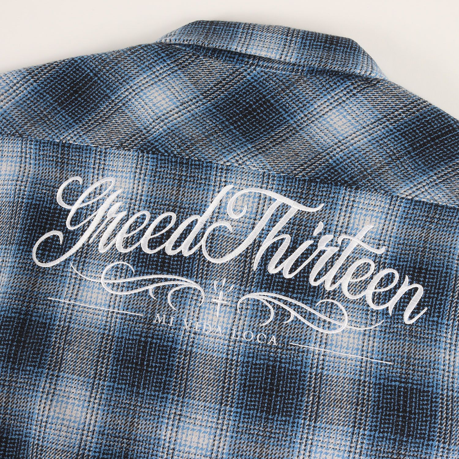 美品】BLUCO ブルコ シャツ サイズ:M / ロゴ刺繍 オンブレチェック