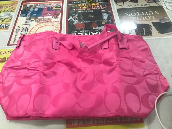 COACH コーチ シグネチャー ナイロン ポケッタブル ウィークエンダー 