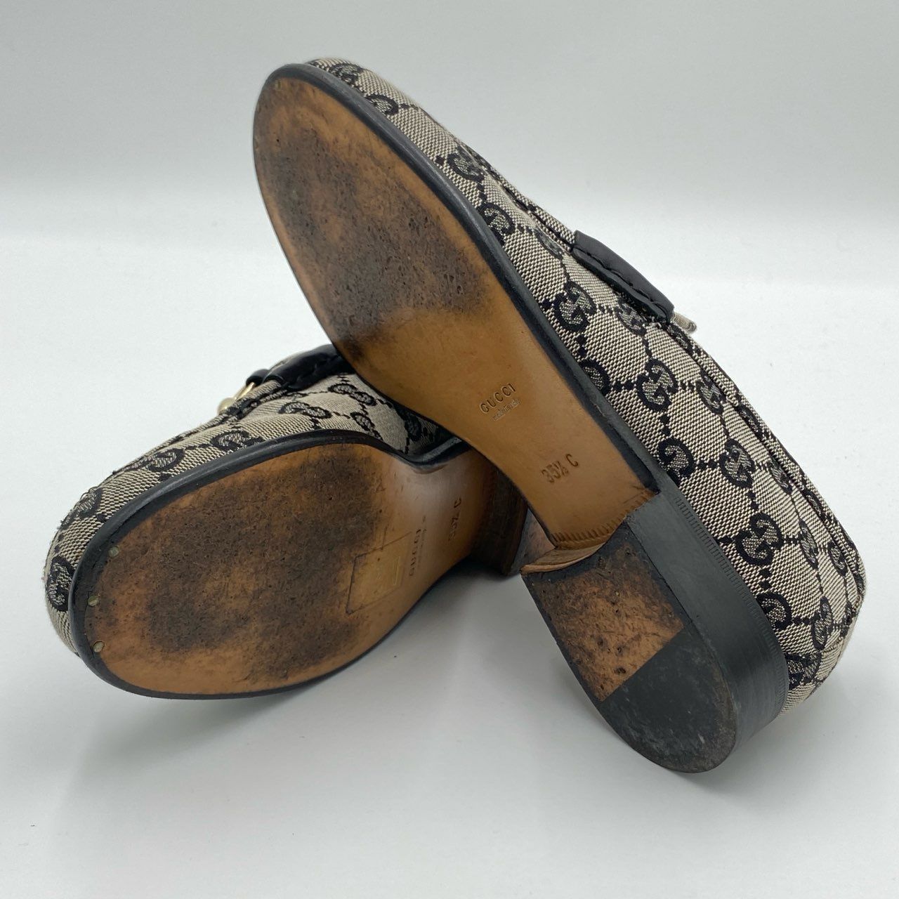 5h29 《美品》 GUCCI グッチ ホースビット GGシグネチャー ローファー 