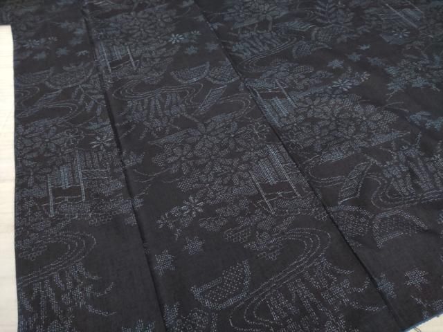 平和屋着物▽本場琉球絣 単衣 紬 正絹 逸品 未使用 AAAZ1419fy 平和