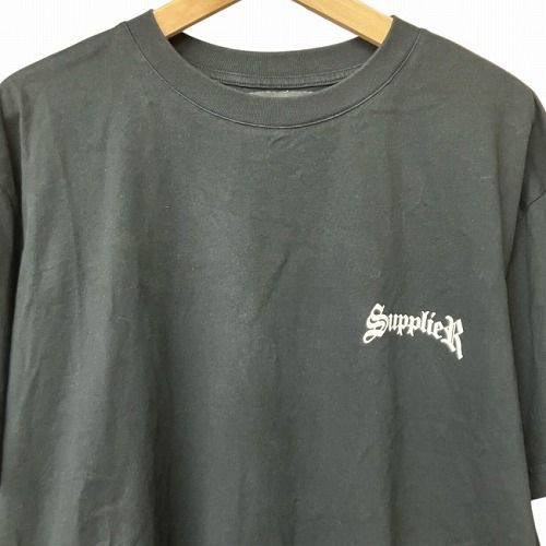 Supplier サプライヤー Tシャツ クロス ラインストーン 半袖 黒