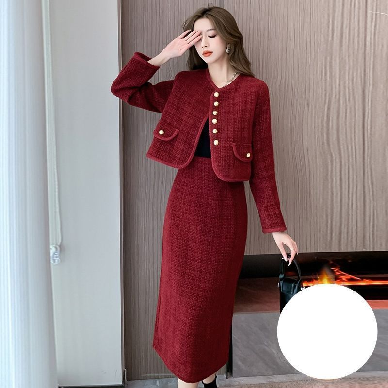 セットアップ スーツ レディース きれいめ ツイードスカート ノー