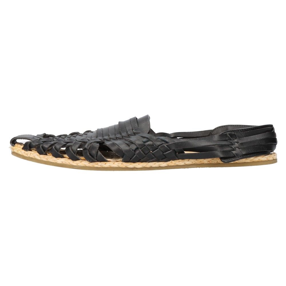 SAINT LAURENT PARIS (サンローランパリ) 22SS Sidi Sandals 687318 シディ サンダル ブラック 編み込み レザー