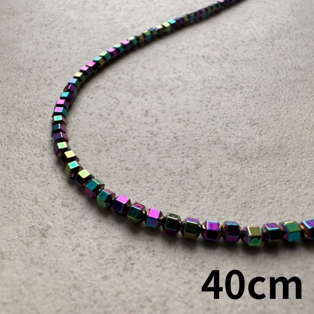 新商品】40cm ヘマタイトネックレス レインボーヘマタイト使用