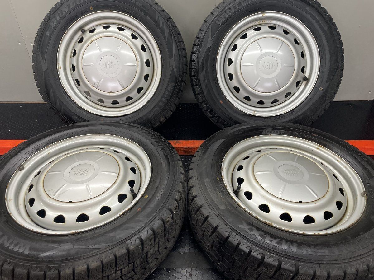 DUNLOP WM02 185 65R15 スタッドレス JECT 15インチ 6J5HPCD114.3 100 5穴マルチ 22年製 バリ溝 フリード プリウス等 STK013