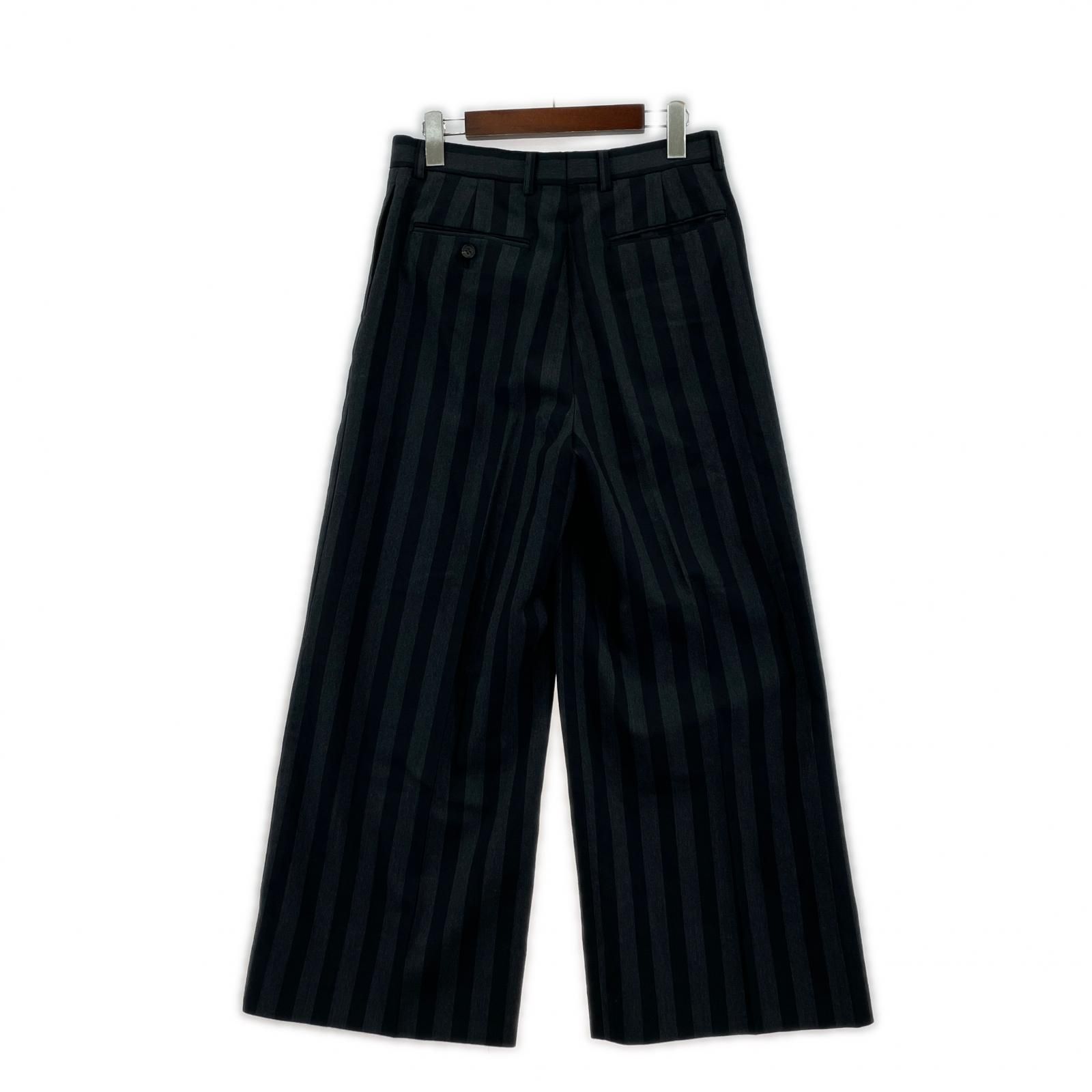 18 AW Stripe slacks 1 ﾌﾞﾗｯｸ