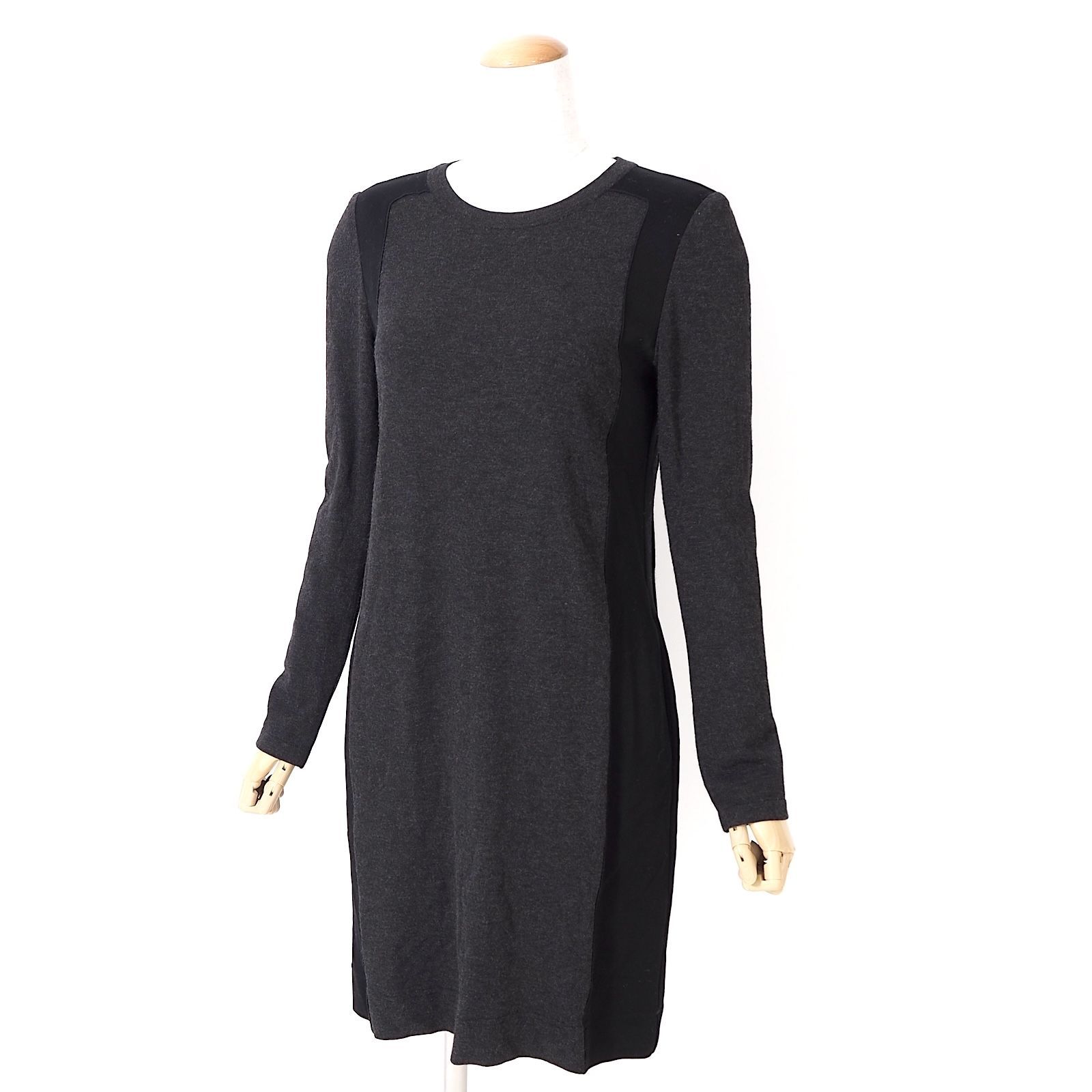 FOXEY フォクシー 長袖ワンピース △美品 フォクシー FOXEY 長袖 ワンピース 38 グレー ブラック