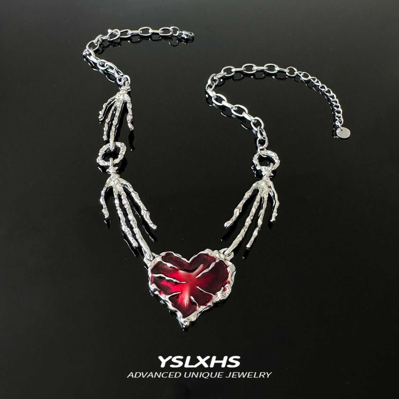 y2k ハートチェーンネックレス ユニセックス Y2Kトライバルハートチェーンネックレス 【シルバー】 ｜LISTEN