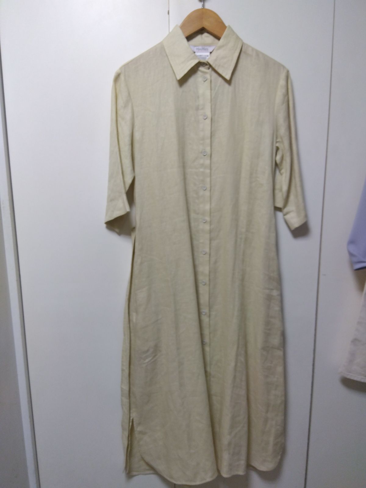 M10 マックスマーラ MaxMara ワンピース 麻 100％ 羽織としても◎ シャツワンピース 七分袖