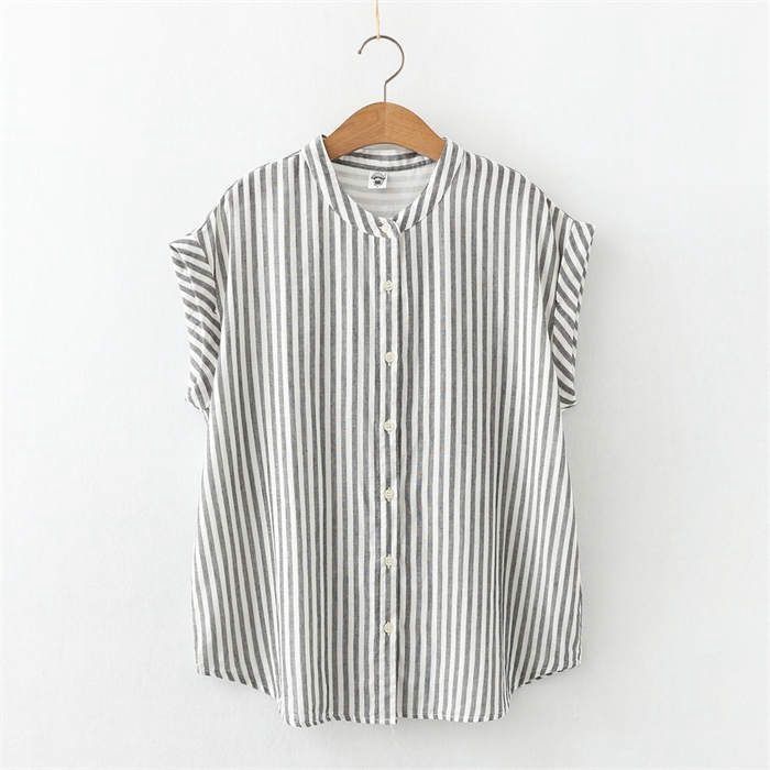 シャツ レディース 即購入OK 夏 春 綿 コットン ノースリーブ