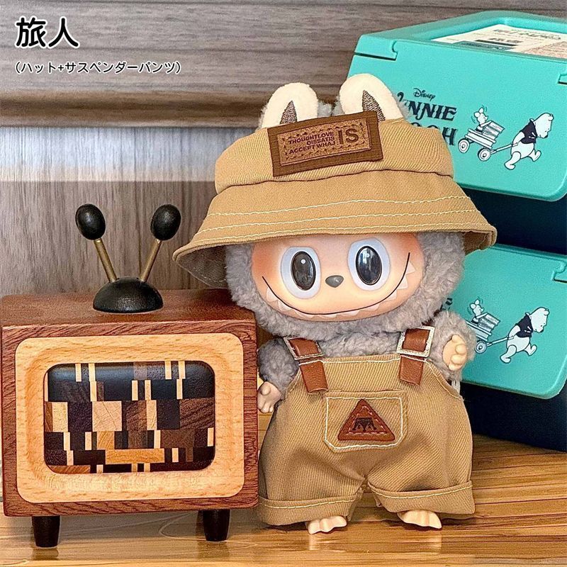 ikupon 　LABUBU ぬいぐるみ 2色セット LABUBU 2個セット ラブブ LABUBUぬいぐるみ用 麦わら帽子