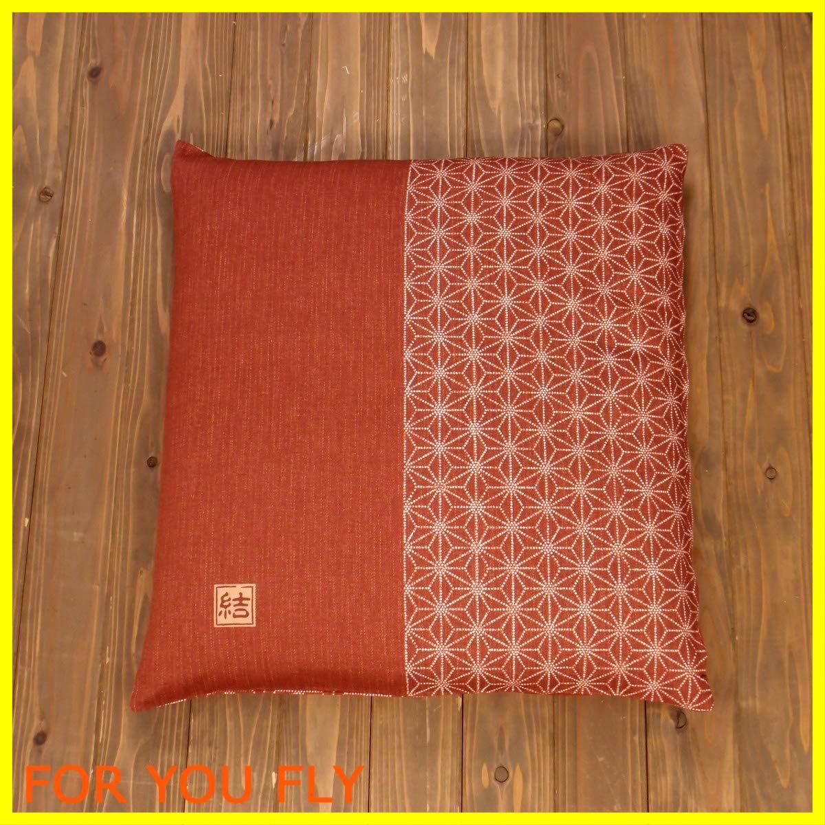 【新着商品】座布団カバー 5枚組 55 59 銘仙判 55×59cm 5枚セット 綿100% 日本製 麻の葉 結 エンジ