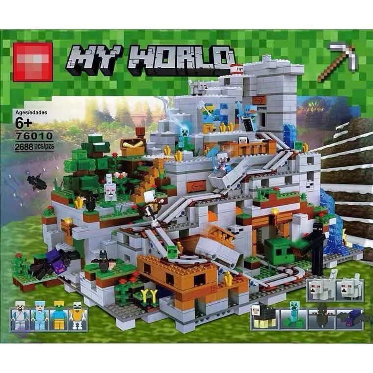 マインクラフト 山の洞窟 ミニフィグ レゴ 豪華セット マイクラ ブロック Minecraft ザ マウンテン洞窟 プレゼント レゴ互換 2688 PCS