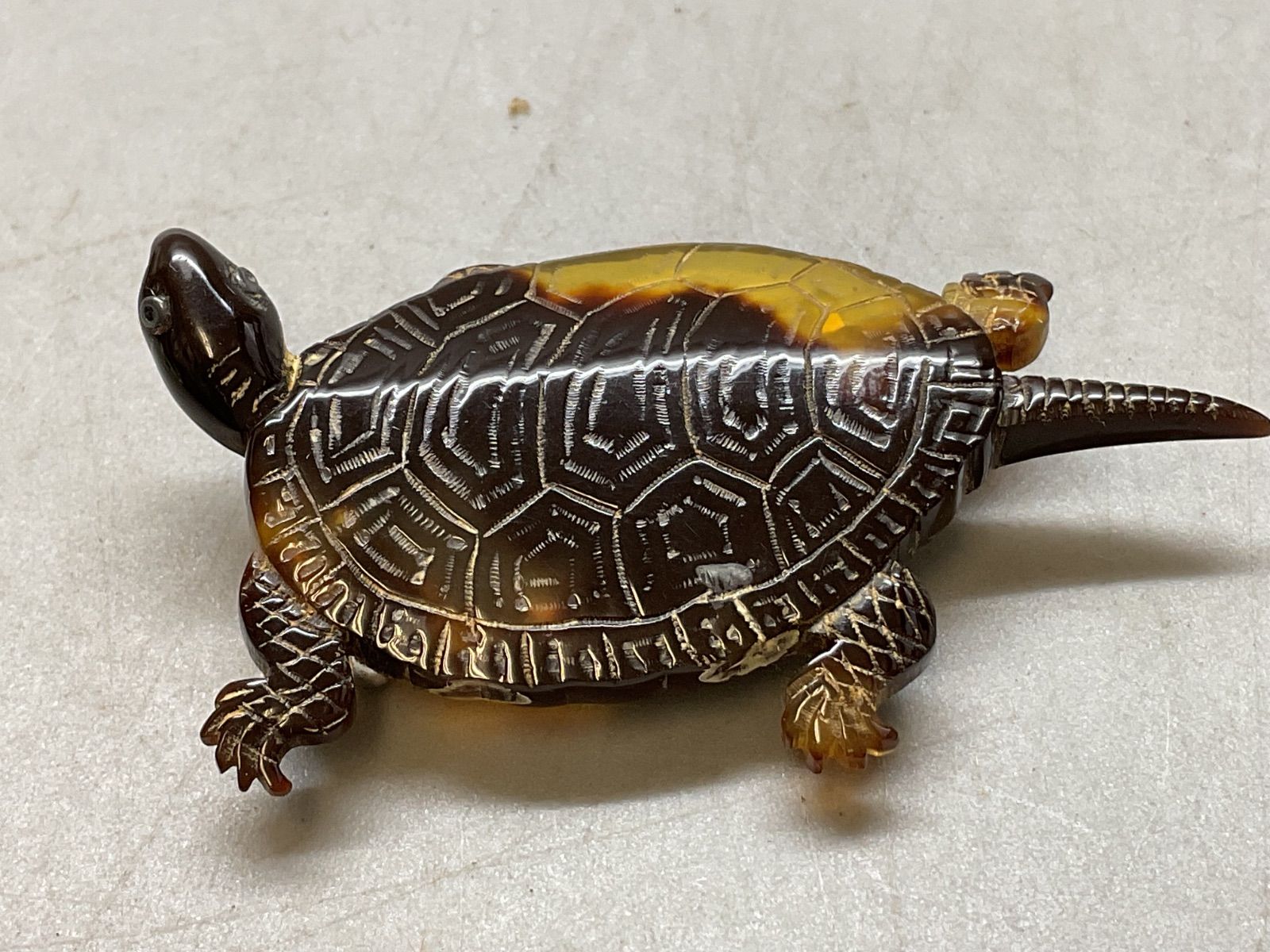 SN589 帯留 鼈甲 亀 べっ甲 カメ silver刻印