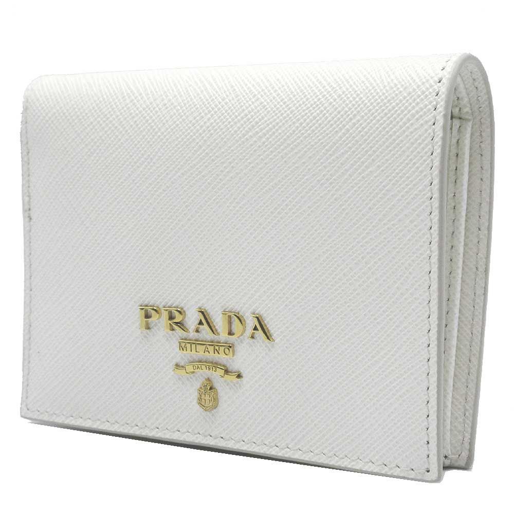 プラダ 二つ折り財布 小銭入れあり PRADA 1MV204 2D93 F0009 PORTAF.P.VERTICALE ミニ ウォレット アウトレット レディース