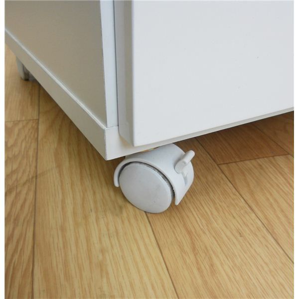 ダストボックス|蓋付きゴミ箱 2分別 幅55cm キャスター付き ホワイト 白 完成品