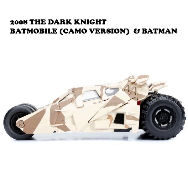 1:24 2008 THE DARK KNIGHT BATMOBILE W/BATMAN CAMO【バットモービル】【JADA ミニカー】アメリカン雑貨