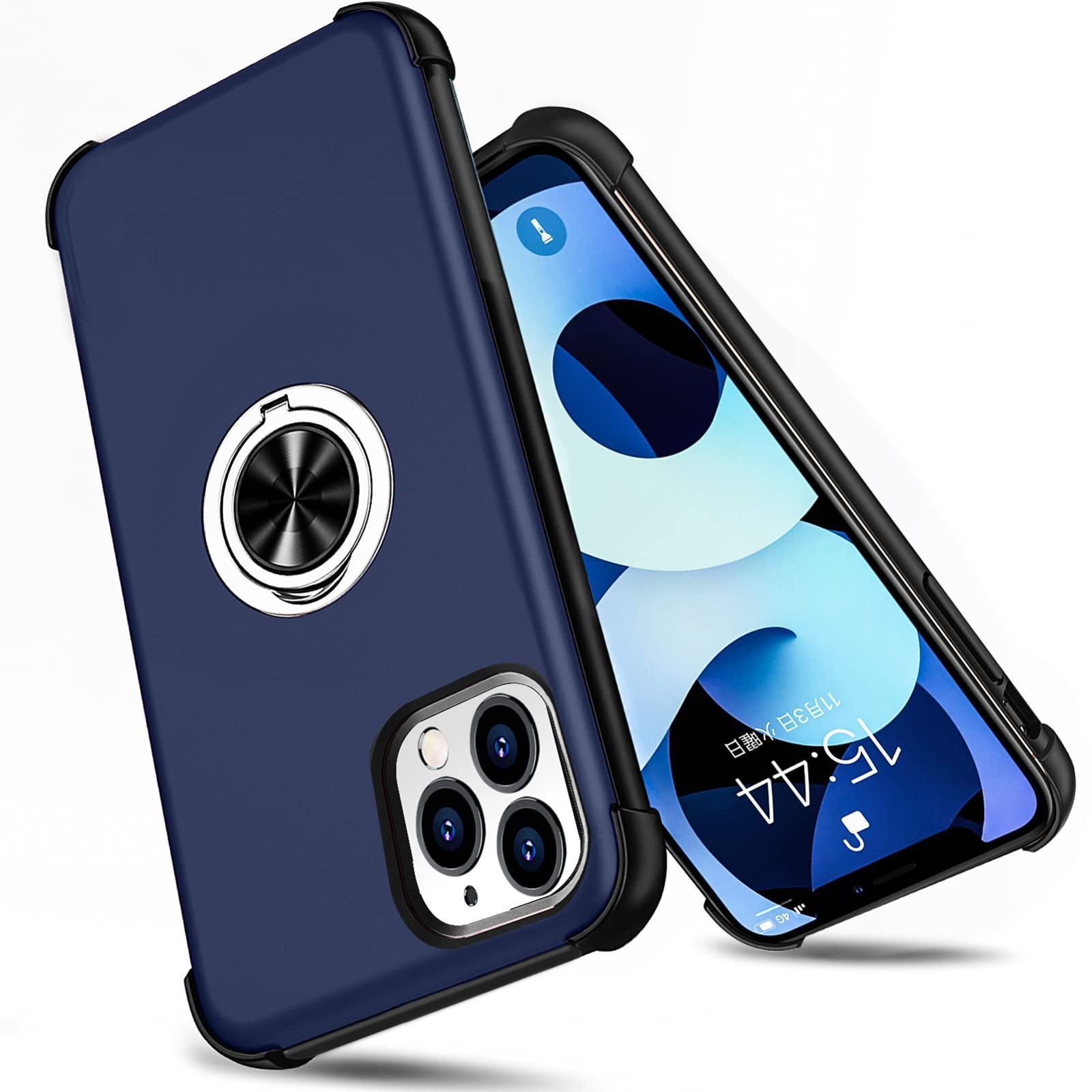 【人気商品】落下防止 防塵 車載ホルダー対応 薄型 TPU リング 軽量 カバー 用 一体型 用 Max 変形防止 Max Pro 全面保護カバー Pro アイフォン アイフォン 11 用 11 シリコン 携帯ケース スタンド機能 耐衝撃 青 リング付き ケー