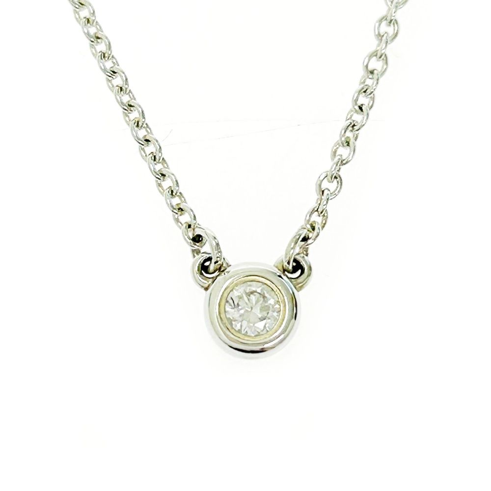 【美品】ティファニー ネックレス バイザヤード ダイヤモンド シルバー925 TIFFANY&Co.】ティファニー バイザヤード ネックレス シルバー