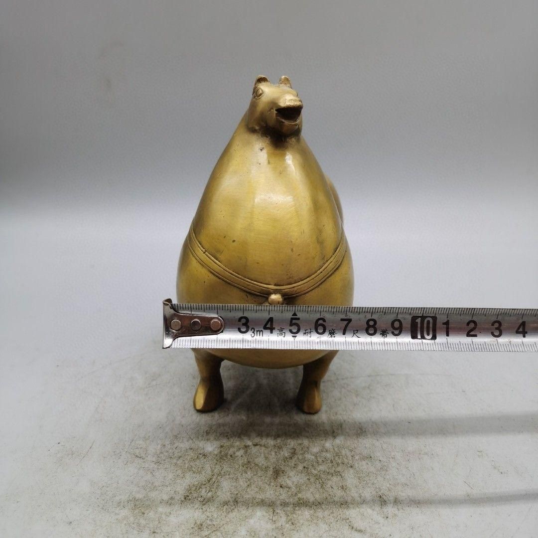 銅製 唐馬 置物 書道具 文房具 動物装飾 装飾品 工芸品 美術品