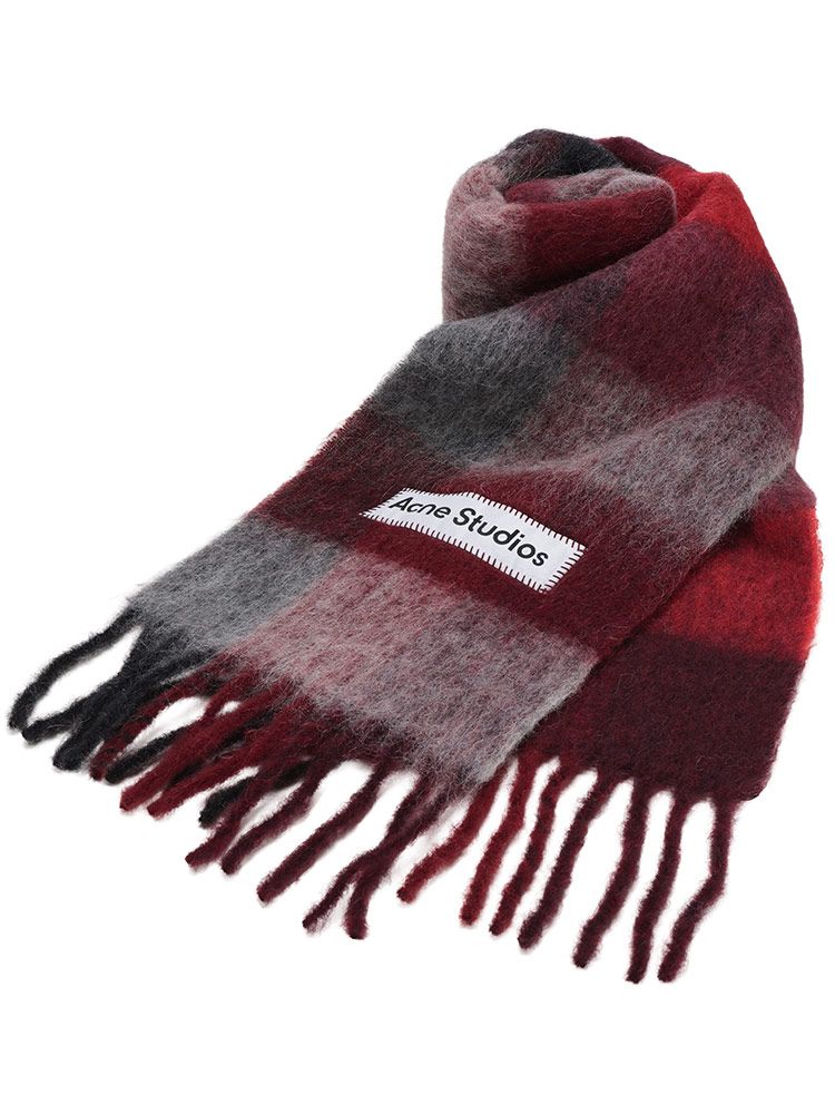 Acne Studios (アクネストゥディオズ) モヘヤ混 チェック柄 マフラー