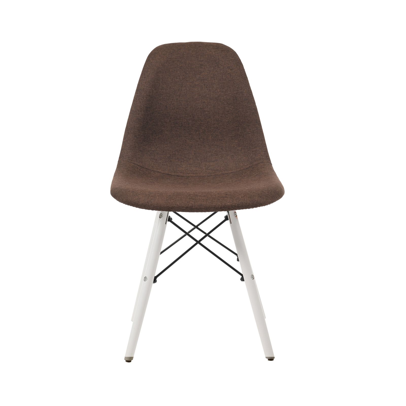 イームズチェア　ファブリックタイプ　ブラウン4脚 4脚】【ブラウン座面＆ホワイト脚】【ファブリック】 イームズチェア
