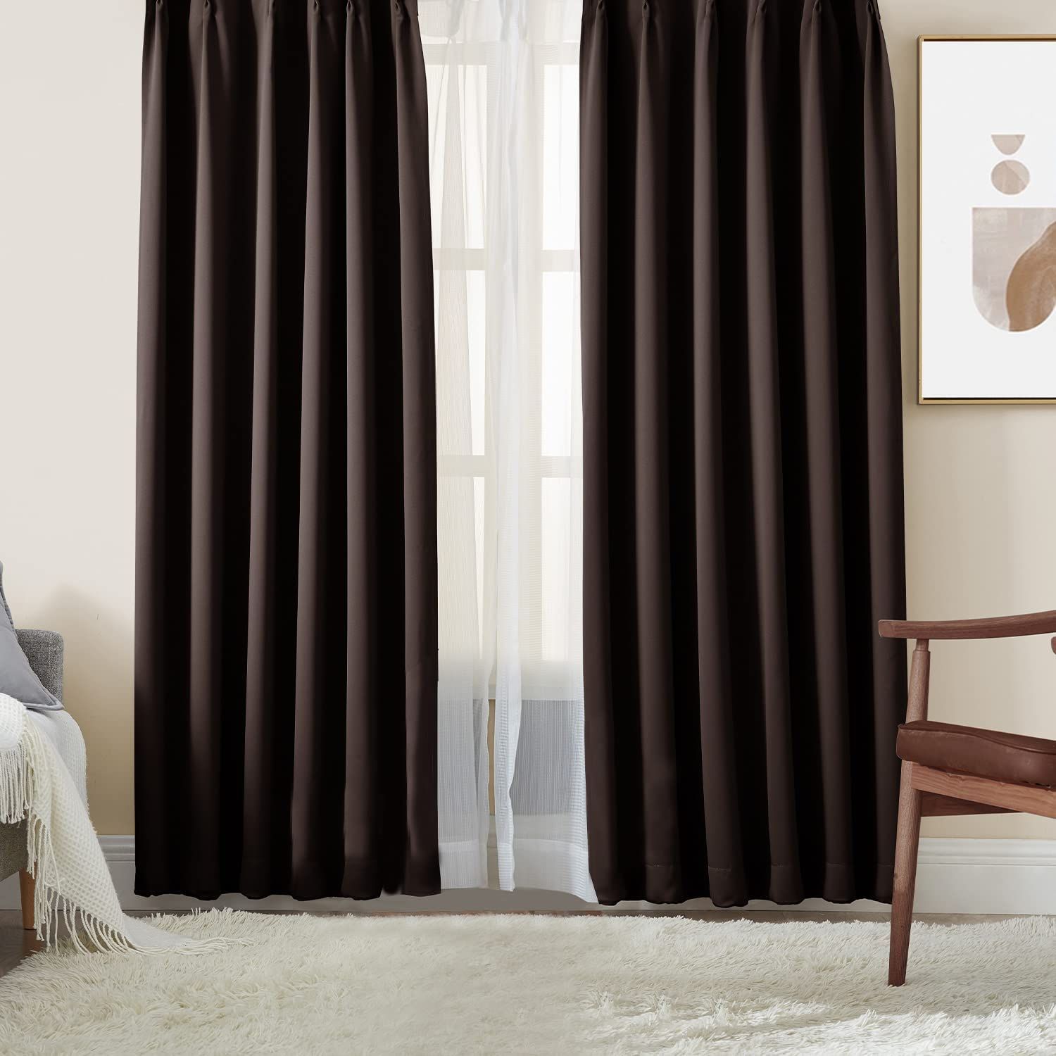 ひさにゃん！スミノエカーテン　4点セット100x178  ブラウン　モダン ひさにゃん様専用！スミノエカーテン 4点セット100x178 ブラウン モダン