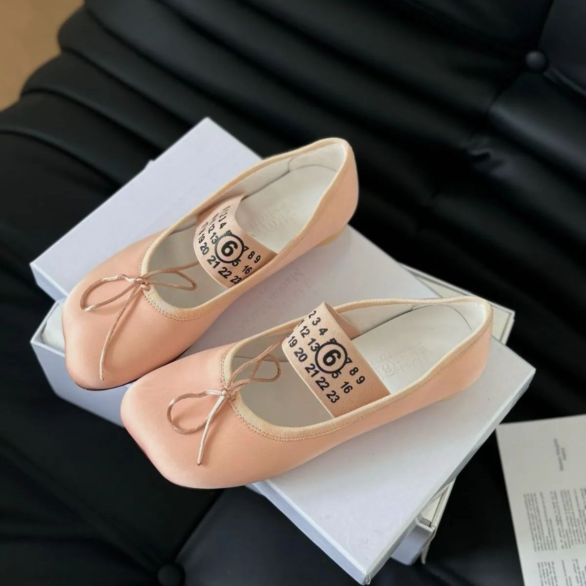 新品未使用【MM6 Maison Margiela】サテンバレエシューズ フラット 