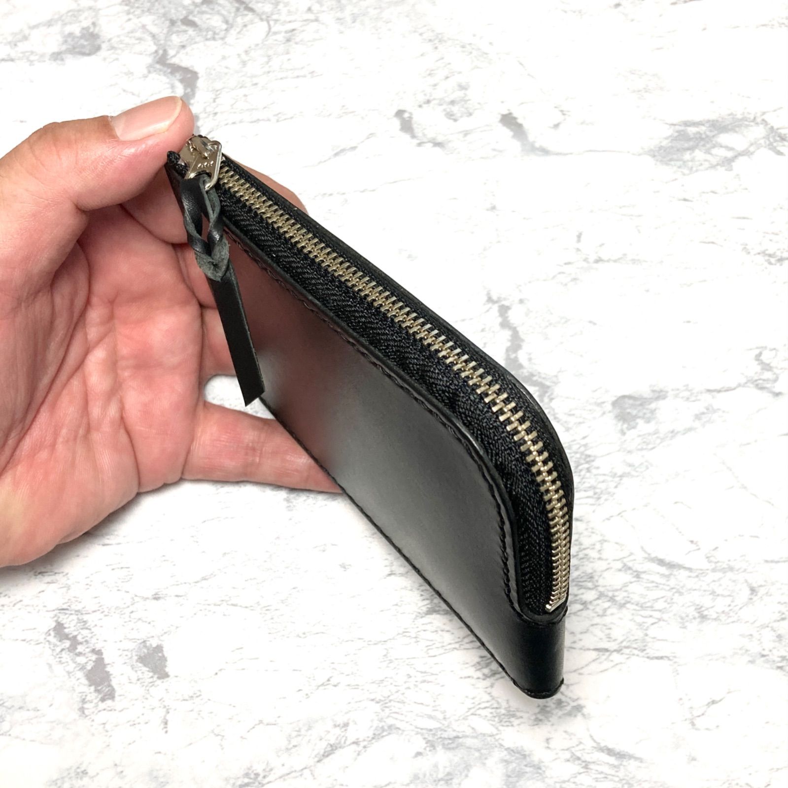 イタリアンレザー ヌメ革 L字ファスナーウォレット ライトブラウン