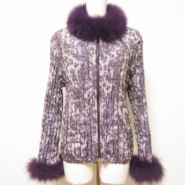 wnc イタリヤ 伊太利屋 ジャケット ブルゾン 9 紫系 フォックスファー