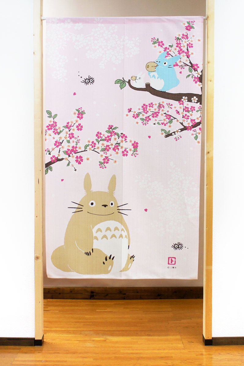 のれん 暖簾 スタジオジブリ となりのトトロ 桜舞う 85X150cm