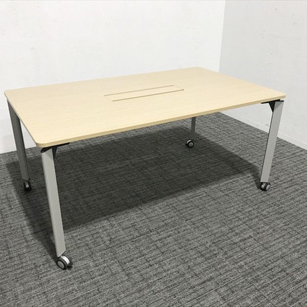 ミーティングテーブル 完成品 DE 4本脚タイプ キャスター付 イトーキ ファインウォールナットL