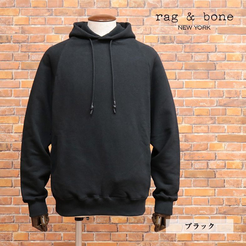 秋冬/ragu0026bone/Lサイズ/日本製パーカー M294T70YU スウェット伸縮 快適 無地 シンプル ラグラン 万能 インポート 新品/黒/ブラック/jc166/