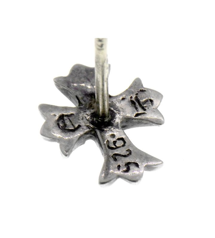 正規品 CHROME HEARTS No2 CH CROSS STUD Chrome Hearts No2 CH CRS FAT Cross 2 Stud Earrings Silver