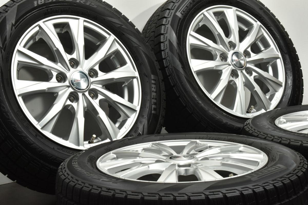 バリ溝 ジョーカー 15in 6J 53 PCD114.3 ピレリ アイスアシンメトリコプラス 185 65R15 フリード ノア ヴォクシー エスクァイア