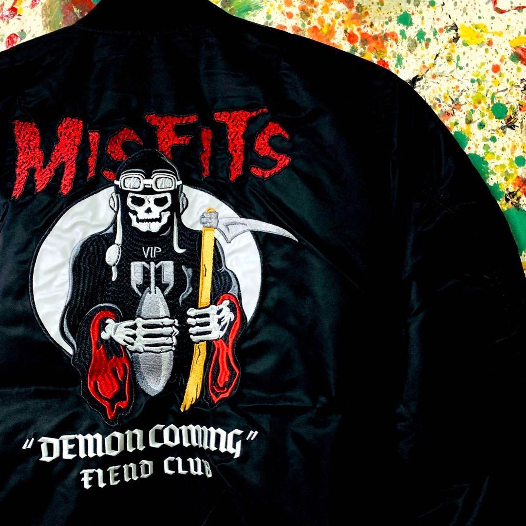 MISFITS アバンギャルド ブルゾン アウター 秋 メンズ お洒落 個性的 ミスフィッツ 上着 フライトジャケット MA-1 MA1 エムエーワン  ナイロンジャケット