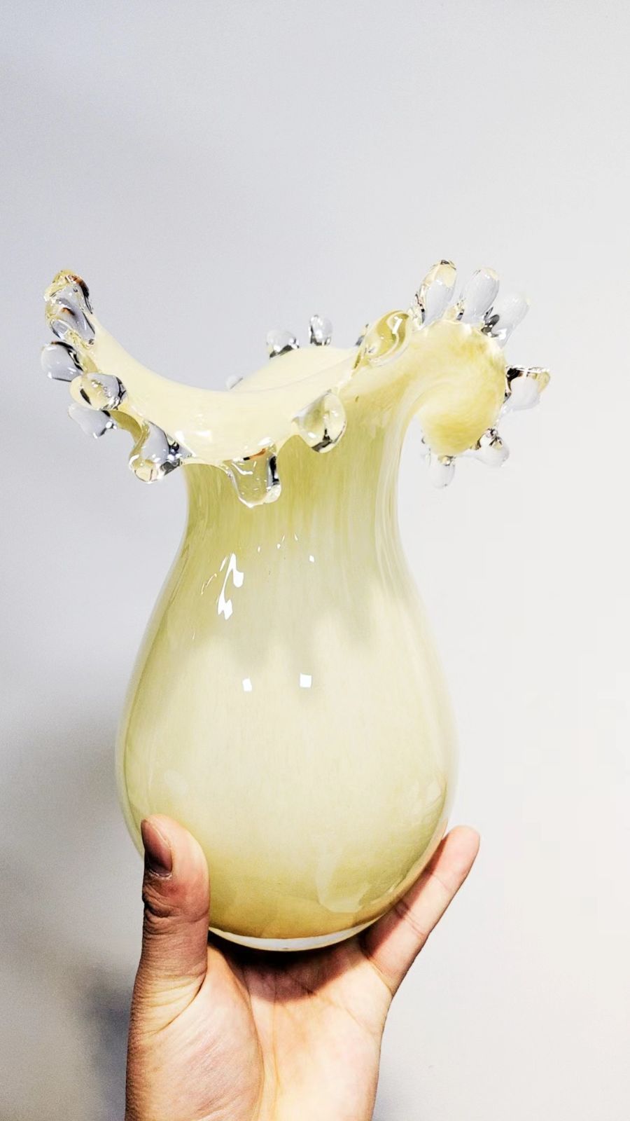 花瓶 おしゃれ イエロー 水がはじいたような挿し口 芸術 モダン 手作り