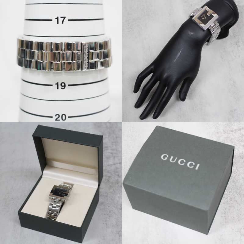 GUCCI腕時計 S778)GUCCI Gフェイス 腕時計 3605 黒文字盤 クオーツ 箱付き - メルカリ
