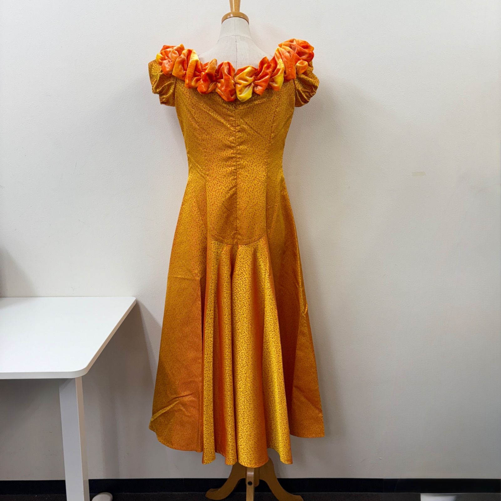 フラダンス用ティアードドレス オレンジ フラダンス用ティアードドレス