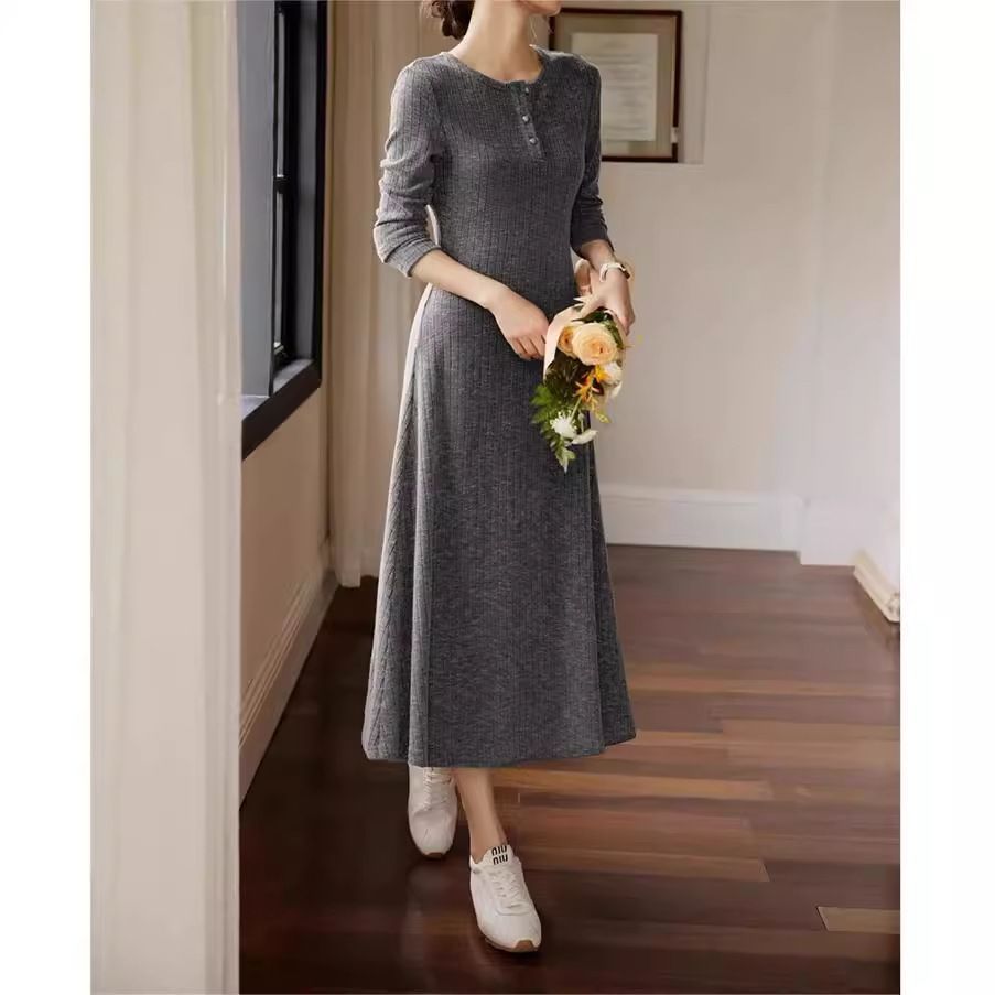 ニット ワンピース レディース 秋 冬 長袖 ニットワンピース ロングワンピース 長袖 フ 春 セーター ニットセーター カジュアル ニットソー お出かけ インナー TUOS725