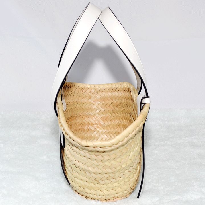 LOEWE ロエベ バスケットスモール ラフィア×レザー カゴバッグ