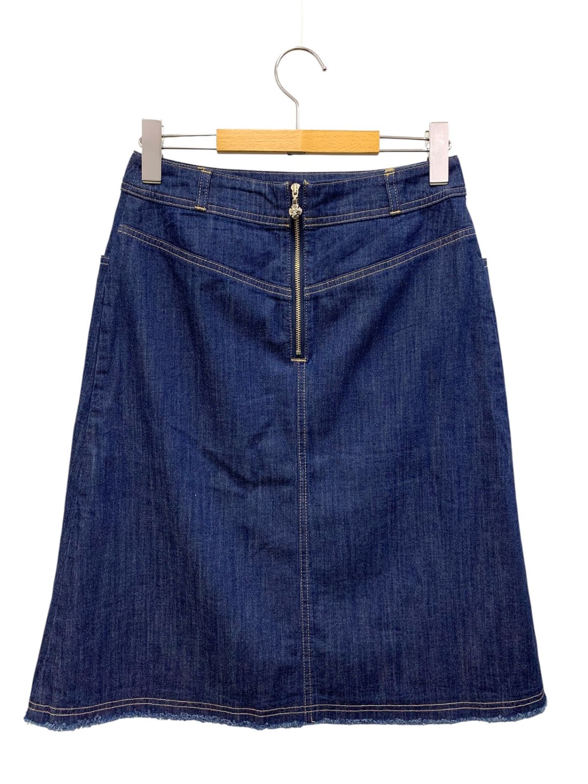 エムズグレイシー パールスタッズ付きデニムスカート 417611 38 ネイビー ITC8IG8KX78C