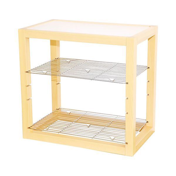 ヤマコー 用美 業務用 木製ディスプレイラック 目皿付 クリアー yamaco43642