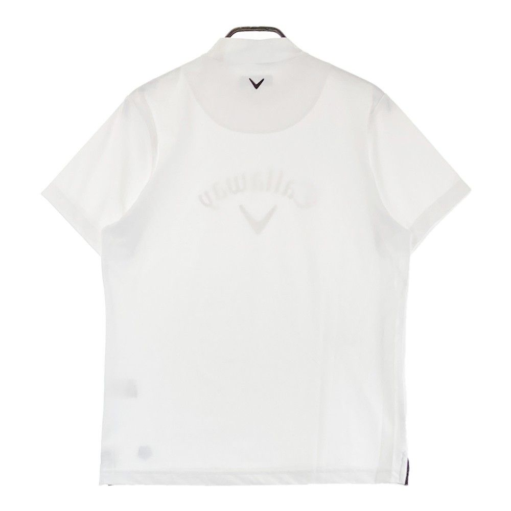 キャロウェイ 半袖 モックネック ウェア ホワイト Lサイズ キャロウェイ（CALLAWAY）（メンズ）ゴルフウェア 半袖モック